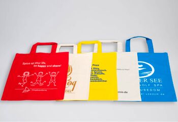 bedruckbare Stofftaschen kurzer Henkel - viele Farben