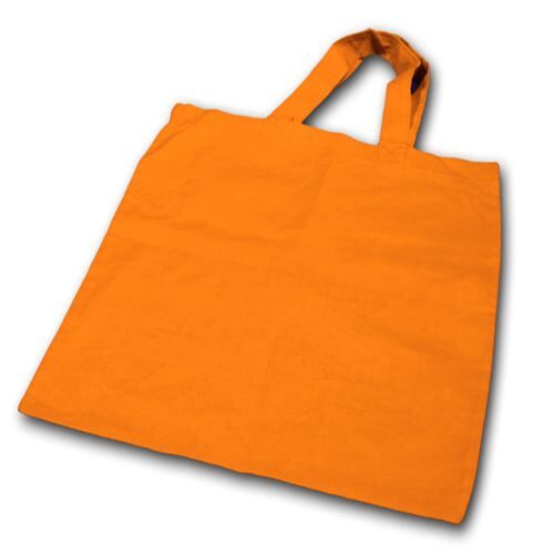 Stofftaschen orange groß kurzer Henkel mit Bedrucken Stofftaschen