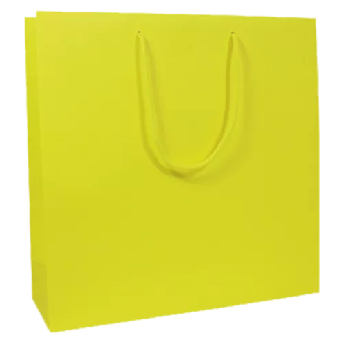 100 Werbetaschen neon-gelb 40 10x35cm Papiertueten bedrucken